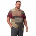 thumbnail image 6 of Domzest Men's Big and Tall Polo Shirts Short Sleeve Moisture Wicking Plus Size T Shirts Quick Dry Collared Plaid Golf Shirt Coffee 6XL, 6 of 6