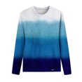 thumbnail image 4 of BLVB Long Sleeve Shirts for Women Casual Fall Blouses Crewneck Gradient Printed Cute Tops Loose Fit Tunics Blue, 4 of 4