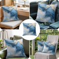 thumbnail image 6 of Marble Texture Throw Pillow Cover Modern Art Blue Gray Ripple Effect Cotton Linen Cushion Cover Throw Pillow Case with Invisible Zipper for Couch Sofa Bed Chair Car 26x26 Inch, 6 of 9