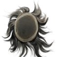 thumbnail image 3 of Toupee for Men NLW men hair pieces Mens Toupee Human Hair Replacement System 100% European Real Human Hair Men Lace Hair System Fine French Lace with PU Around (#1B40 Black and Gray, 8x10"), 3 of 4