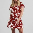 thumbnail image 7 of Nmnitkp Summer Dresses for Women 2026,The Latest Style Womens Dresses,Women's Fashion Summer Print Short-sleeved V-neck Casual Dress, 7 of 7