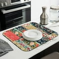 thumbnail image 3 of Pioneer Flower Floral Print Pattern Dish Drying Mat for Kitchen 1 Pack, Ultra Absorbent Microfiber Dishes Drainer Mats,16"x18", 3 of 6