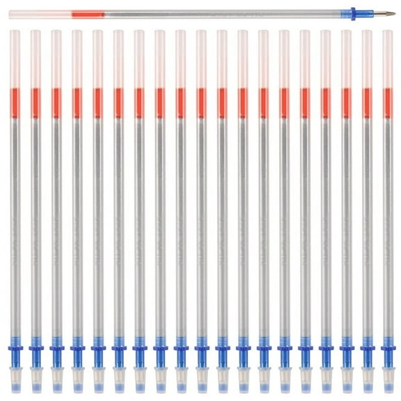 20 Pcs 0.7mm Tip Gel Silver Tone Ink Pen Refill Replacement