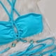 thumbnail image 5 of Trajes de Baño de Bikini de Mujer de Color Sólido Sexy de Moda Dividido con Pantalones, Nylon de Corte Alto para la Piscina de Playa Y las Vacaciones de Verano, 5 of 9