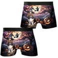 thumbnail image 3 of Spooky Halloween Night Witch Basset Hound Glowing Pumpkins All Over Print Boxer Briefs Underwear for Men Dad Bassets Dog Breed Lovers Gifts Idea - 12015, 3 of 6