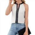 thumbnail image 3 of Camisa de con Cuello en V y Sin Mangas para Mujer, para Oficina y Trabajo. S, 3 of 9