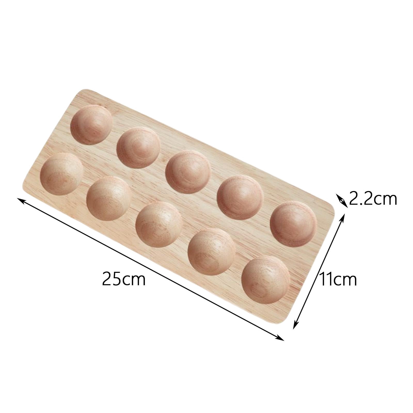 Wooden Egg Holder Double Row Sturdy Durable Portable Practical Storage Tray Container for Household Refrigerator Kitchen Countertop Tabletop 10 Slot