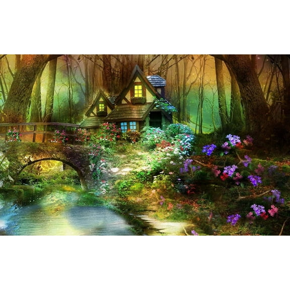 Jigsaw Puzzle for Adults -A Fairy House in The Woods-500 Piece Jigsaw Puzzle for Adults Challenging Puzzle Perfect for Game Nights