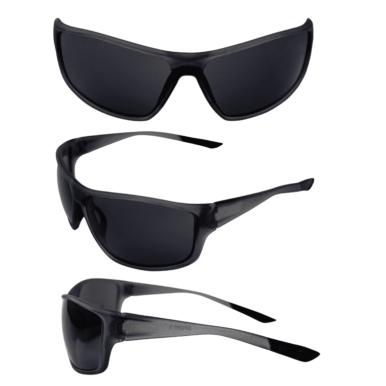 Black & Smoke Wraparound Sports Sunglasses, In stock!