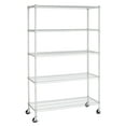 thumbnail image 5 of HSS 5-Tier Wire Shelf Unit 75"H x 47.7"W x 18"D, 1750lbs Total Capacity with Levelers, Chrome, 5 of 5