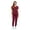Burgundy, variant on Women's Essential Scrub Set Cool Stretch Jogger Scrub Top and Pant (X-Small, True Navy Blue)