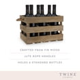 thumbnail image 3 of Twine Dark Wood 6-Bottle Crate, Rustic Wine Holder, Home Décor, Wine Gifts, 3 of 6