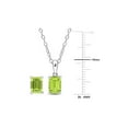 thumbnail image 2 of 2.92 Carat (Ctw) Emerald-Cut Peridot Solitaire Earrings and Pendant Set in Sterling Silver for Women, 2 of 6