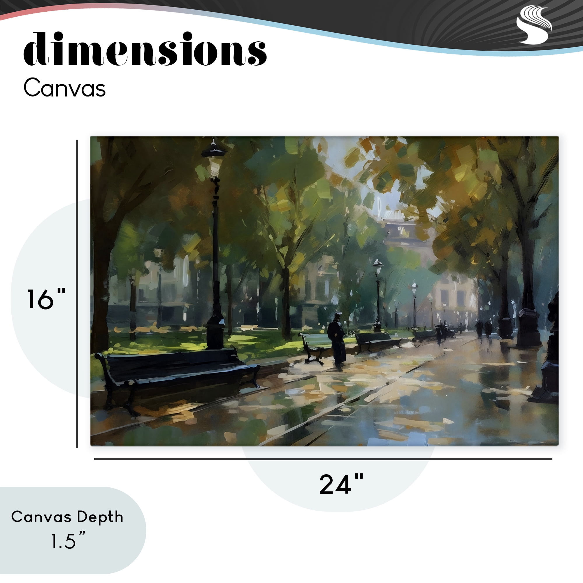 Stupell Industries Park Promenade on Rainy Day Canvas Wall Art, design by Creative Studio