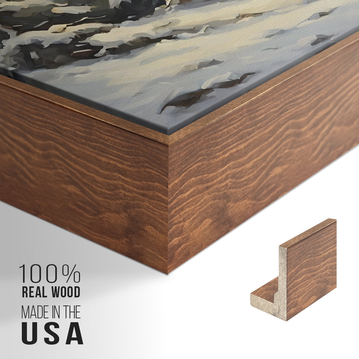 Vintage Landscape-CCIV By Wexford Home Framed in Walnut Wood Gallery Wrapped Canvas 27 in. x 41 in.