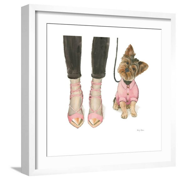 Art.com Furry Fashion Friends III Art Print by Emily Adams, White Frame Wall Art, 21" x 21"