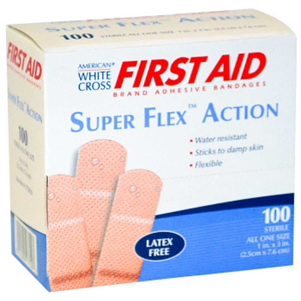 200 Flexible Bandages BandAid Super Flex 1" x 3" Latex Free Adhesive