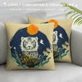 thumbnail image 3 of Orinice Tiger Bird Illustration Graphic Decorative Cushion Throw Pillow Cover for Home Living Room Bed Sofa, High-quality 1PC for Car Couch Bedroom 18x18in, 3 of 5