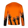 thumbnail image 4 of FDGIU Men's Halloween Graphic Tees Men Fashion Casual Print Sports Long Sleeves Round-Neck Blouses Shirts Casual Shirts, 4 of 5