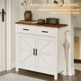 thumbnail image 2 of Kitchen Sideboard Buffet Cabinet, Wooden Buffet Cabinet Credenza Coffee Bar with 2 Drawers & 2 Doors, White Wood Sideboard for Living Room, Entryway, Corridor, JA3981, 2 of 6