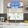 thumbnail image 4 of American Flag Curtain Valances for Windows, Kitchen Valance Window Treatments Panel 2 Pack, Country Eagle Independence Day Blue Red Rod Pocket Short Curtains for Bathroom Bedroom 42 x 12 Inch, 4 of 8