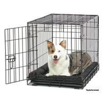 Vibrant Life Wire Dog Crate, Single-Door, Divider and Leak-Proof Tray, Metal, Foldable, Durable, Black, 30"