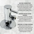 thumbnail image 3 of Westbrass D105QR-26 Round Lever 1/4-Turn Angle Stop 1/2" Copper x 3/8" Compression, Polished Chrome, 3 of 4