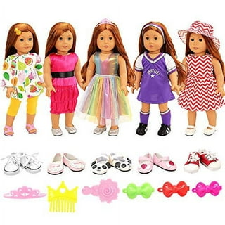  BARWA 57 Pack Doll Clothes and Accessories 5 Fashion Dresses 4  Tops 4 Pants Outfits 3 Wedding Gown Dresses 3 Swimsuits Bikini 5 Mini  Dresses, 10 Hangers 15 Shoes Computer Cosmetic for 11.5 inch Doll : Arts,  Crafts & Sewing