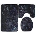 thumbnail image 1 of ABPHQTO Mármol Fabuloso Rayas Mármol Juego de alfombras de baño de 3 piezas Alfombra de baño Alfombra de contorno y tapa de inodoro, 1 of 2