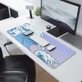 thumbnail image 2 of "Extended Large Gaming Mouse Pad XL, Non-Slip, Stitched Edges - Japanese Blue Wave Design, 31.5 x 11.8 Inch", 2 of 7