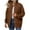 Brown-1, variant on Stamzod Barn Jackets for Women Solid Color Turndown Button Down Jacket Casual Coats for Women Khaki S
