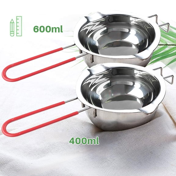 Chocolate Melting Pot START MAKERS Stainless Steel Melting Pot for Candy, Candle Making, Baking & Cooking 400ML 600ML