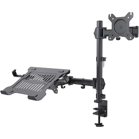 Maclean MC-813 - Supporto per Monitor con Molla a Gas, per Laptop e Monitor VESA 75 x 75 100 x 100 17-32, per 1 Monitor e 1 Laptop