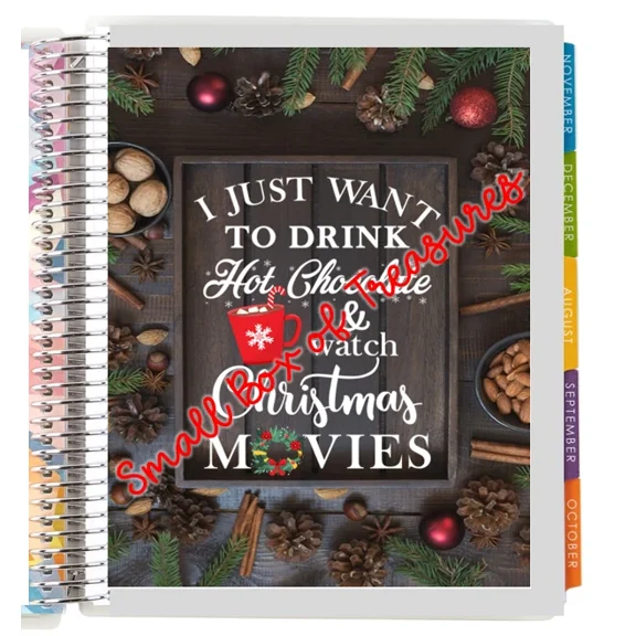 Hot Chocolate & Xmas Movie Two Sided Dashboard For Use With Erin Condren Planner