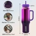 thumbnail image 6 of Coldest Tumbler with Handle and Straw Lid, 3 Lids Insulated Shaker Water Bottle Gifts for Women Him Her, Limitless Collection (46 oz, Purple Nova), 6 of 9