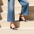 thumbnail image 3 of Sandalia DREAM PAIRS con Punta Abierta, Tira en el Tobillo y Tacones Anchos en Azul Marino, 3 of 7