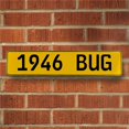 thumbnail image 1 of 1946 BUG - Jaune Aluminium Rue Signe Mancave Euro Plaque Nom Porte Signe Mur Art, 1 of 1