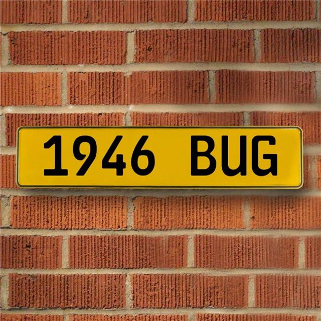 1946 BUG - Jaune Aluminium Rue Signe Mancave Euro Plaque Nom Porte Signe Mur Art