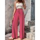 thumbnail image 4 of Pantalones de Salón de Pierna para Mujer, Cintura Alta, Ajustables, con Nudo de Lazo, Holgados. Rojo XL, 4 of 9