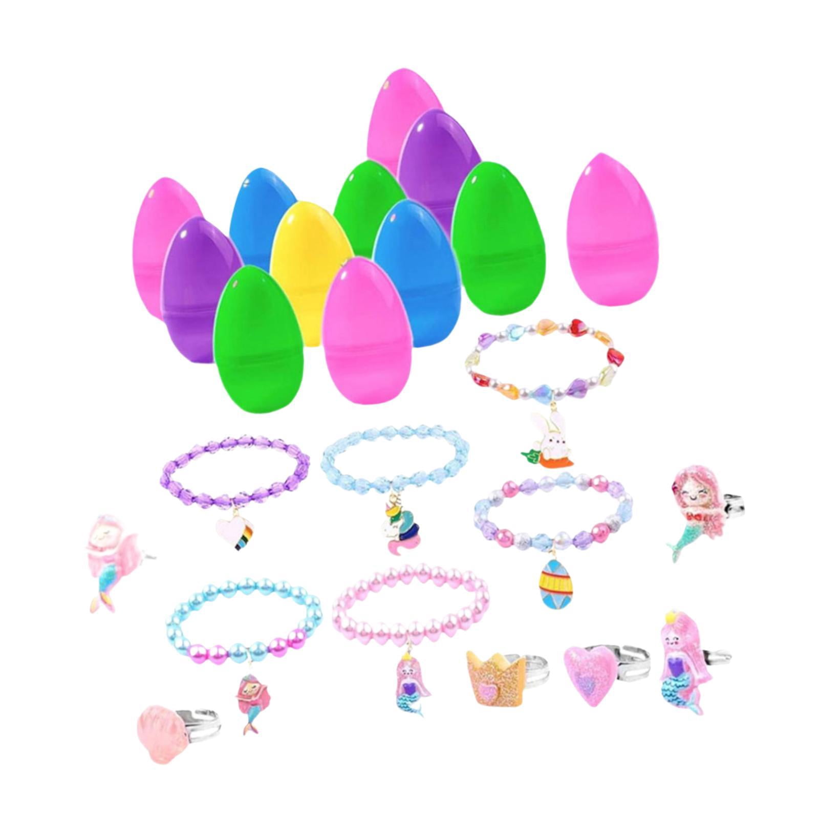 Sharprepublic Easter Basket Stuffers Prefilled Easter Eggs Colorful Decor Gifts Toys Funny Fun 6 Rings 6 Bracelets