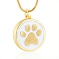 thumbnail image 2 of Round with Paw Print Pet Cremation Jewelry for Ashes Urn Necklace Lockets for Dog Cat Ashes Holder, 2 of 6