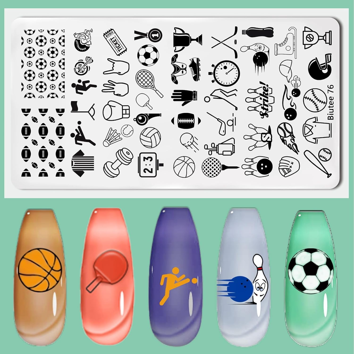 Biutee Nail Stamper Kit Nail Stamping Plate Set 8 Stamping Nail Polish Gel 12 Stamp Plate Jelly Silicone Stamper Template Tool Supplies Valentine Style for Mother's Day Gift