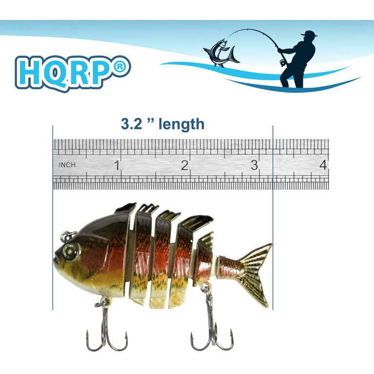 HQRP Bluegill Fishing Lure Fish Crank Bait Topwater Multi-Section Swimbait Tackle