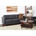 thumbnail image 4 of OSP Home Furnishings Pacific Easy-Care Black Faux Leather Sofa Couch with Box Spring Seats and Silver Color Legs, 4 of 6