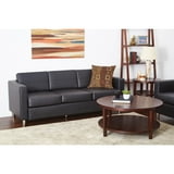 OSP Home Furnishings Pacific Easy-Care Black Faux Leather Sofa Couch ...