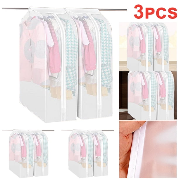 Fundas A Prueba Polvo Cubierta Antipolvo Transparente Portátil para Ropa (L) 6 Uds.