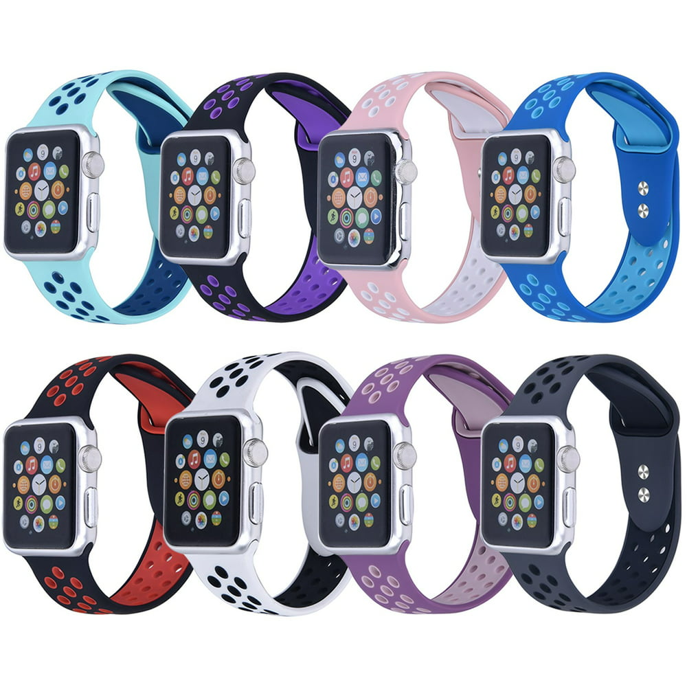 Breathable Silicone Sport Band for Apple Watch Series 1, 2, 3, 4, 5, and Sport