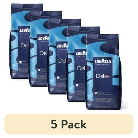 (5 pack) Lavazza DEK Whole Bean Coffee Arabica and Robusta Blend 1.1 lb Bag (Pack of 1)