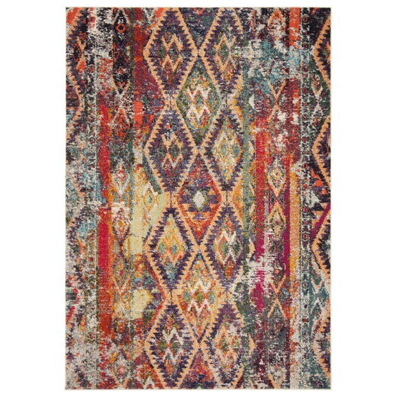 SAFAVIEH Monaco Marisa Southwestern Area Rug, Purple/Orange, 5'1" x 7'7"