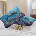 thumbnail image 2 of Waterproof Throw Pillow Covers Set of 2, 20x12 Inch Coastal Blue Turtle Decorative Pillowcases Outdoor Pillow Slip Cushion Covers Set for Couch Tent Tropical Ocean Animal Coral Fish, 2 of 7